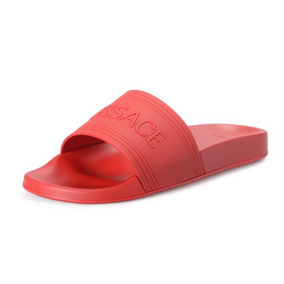 Versace Men\'s Red Rubber Flip Flops Shoes